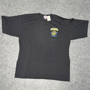 Bayside US Marines Semper Fi T-Shirt Mens XL Black Graphic Tee American Made NWT